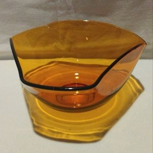 Indiana Glass Serving Bowl Amber Vintage